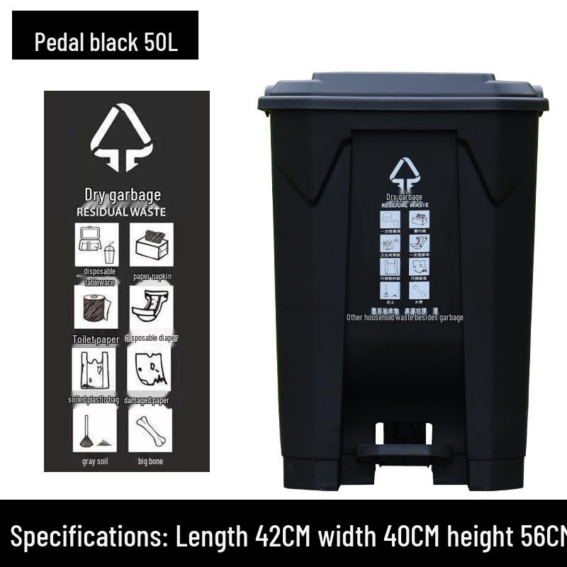 

Велике Комерційне Сміттєве Відро з Кришкою на Педалі - Червоне, Синє, Зелене, Сіре для Сортування Сміття