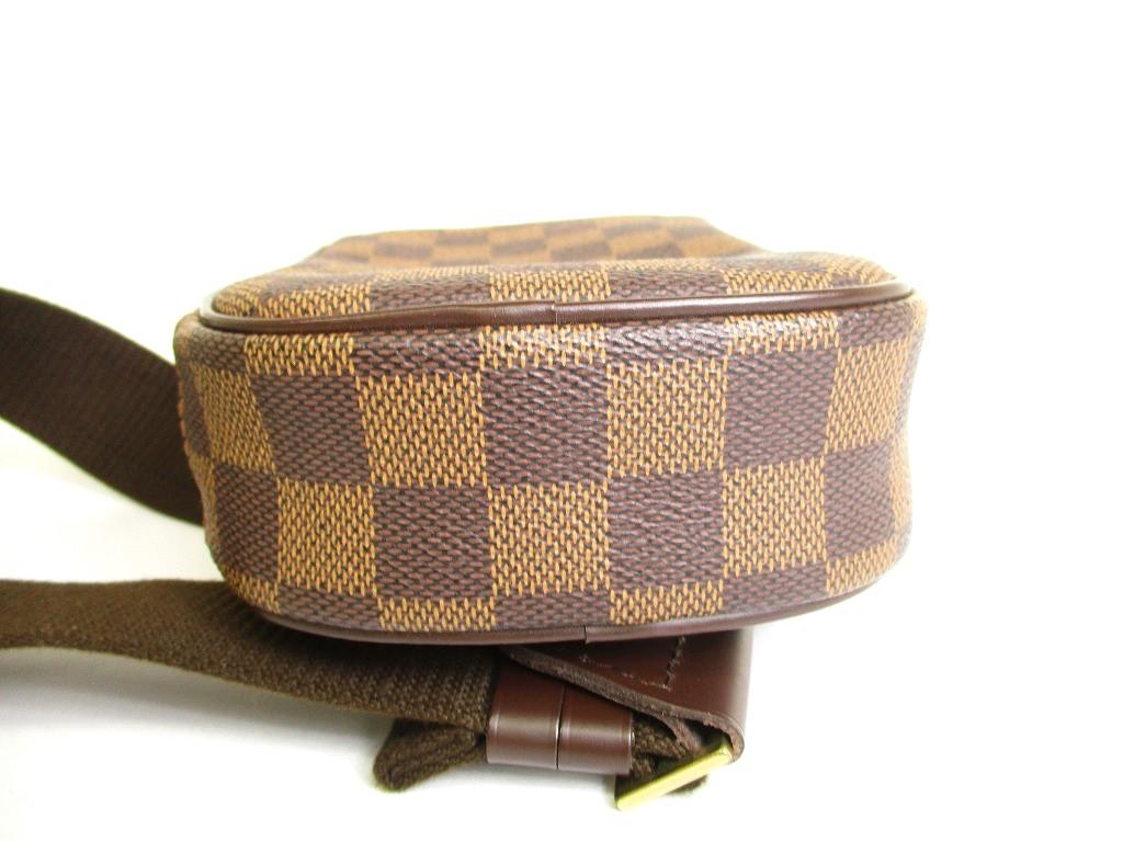 Authentic LOUIS VUITTON Special Order Damier Brown Leather Belt Bag Gange #9680  Refurbished
