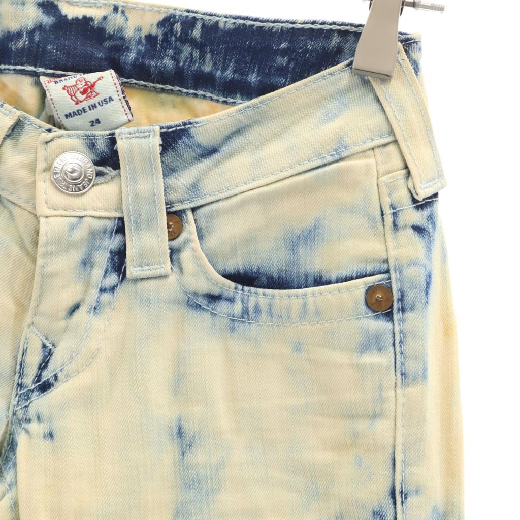 True Religion Crash Machining Skinny Denim Pants W24 Chemical Wash Jeans Women Used