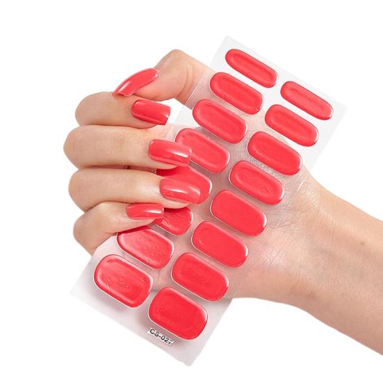 1 Set Gel Nail Strips Full Wrap Stickers Self Adhesive Art Decals Easy Removal Nail Stickers for Strengthening Nails
