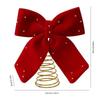 Extra-Large Velvet Ribbon Bow Luxurious Flocked Christmas Bow Star Tree Topper  Holiday Display