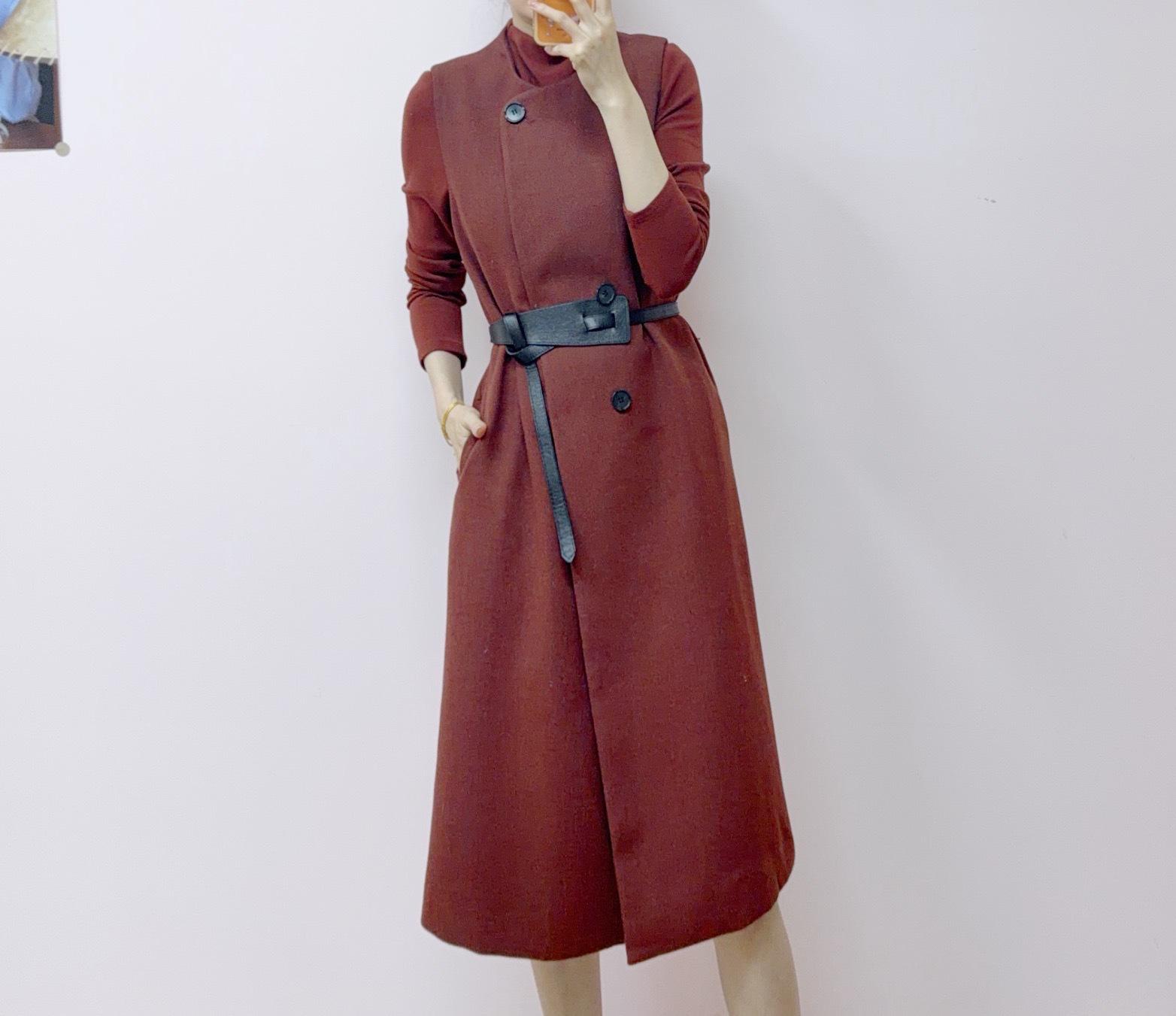 

2026 Spring/Autumn High Neck Base Layer Top & Slim Fit Vest Dress Skirt Set XXL (65-70 kg) красный