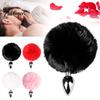 Beginner Friendly Anal Trainer Mini Bunny Tail Butt Plugs, Small Plugs for Beginners, Silicone Compact Stimulating Device Sex Toy with Faux Fur Tail,