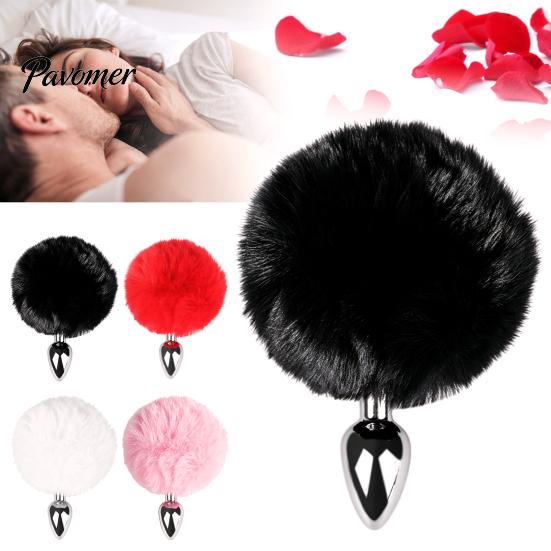 Beginner Friendly Anal Trainer Mini Bunny Tail Butt Plugs, Small Plugs for Beginners, Silicone Compact Stimulating Device Sex Toy with Faux Fur Tail,