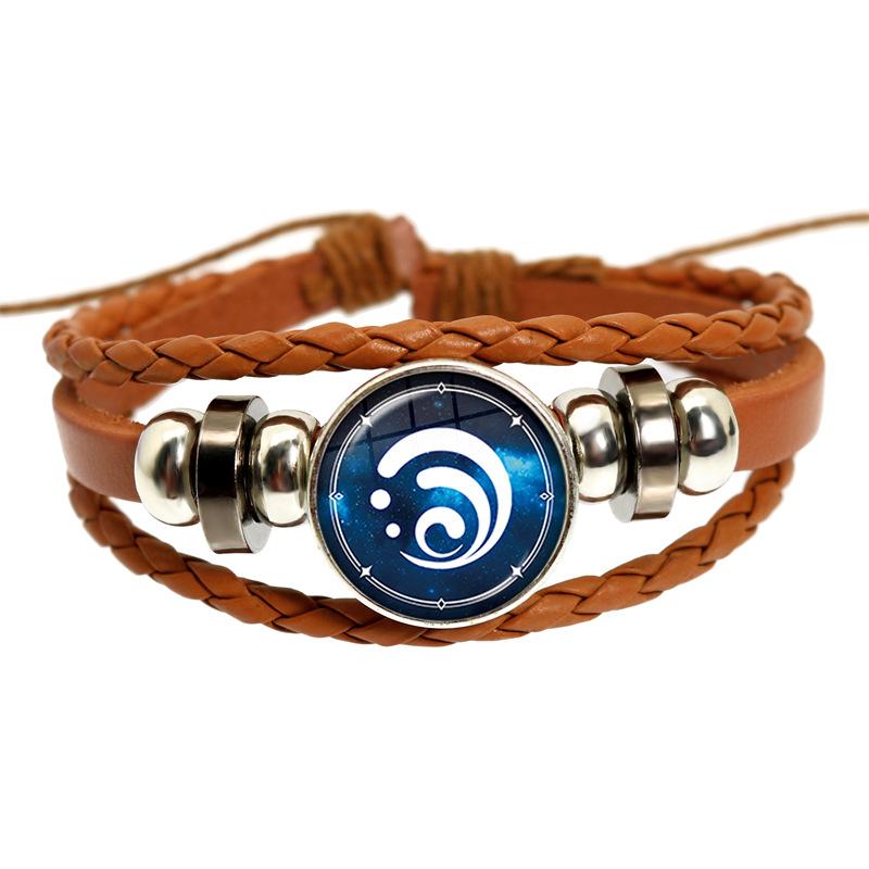 Genshin Impact Spiel Cosplay Requisite Auge Gottes Wasser Wind Donner Feuer Gestein Eis Element Lila Armband Schmuck Fans Geschenk