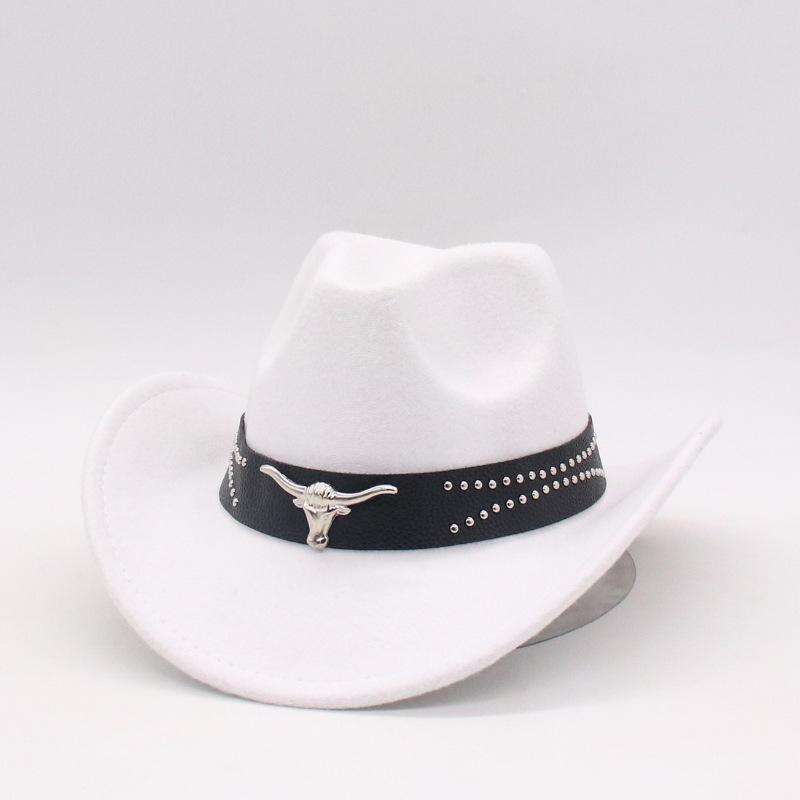 Кросс-бордовая горячая распродажа, осенне-зимняя шерстяная этническая джазовая шляпа для мужчин и женщин, цилиндр с широкими полями, формованный ковбойский цилиндр One size (denim)