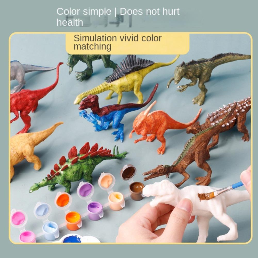Cartoon Dinosaur DIY Painting Animal Dinosaur Doll Hand-made Graffiti Dinosaur  Home Decor