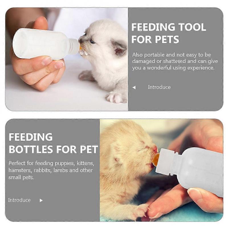 Kitten Bottle Feeder Cat Feeding Bottle Easy Cleaning 50ml 3Pcs