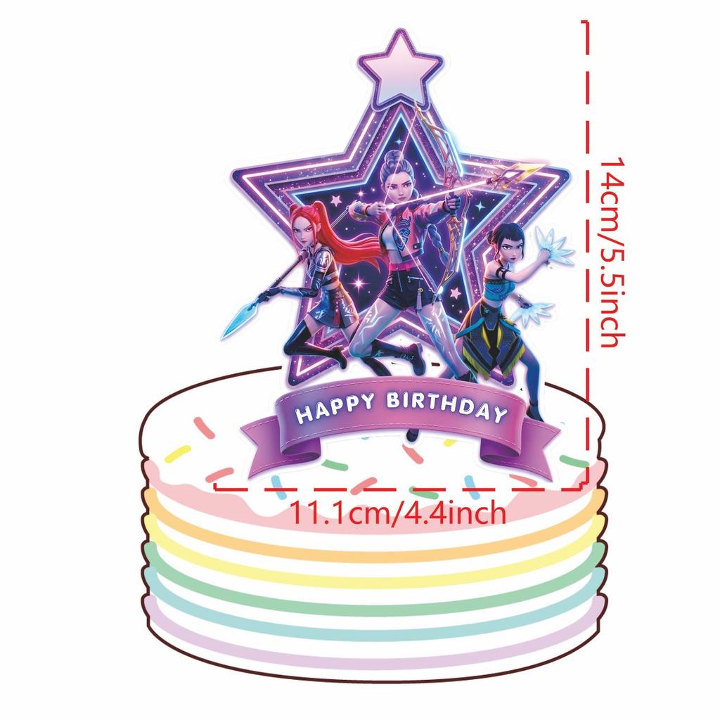 Demon Hunter Girls Cake Topper for Birthday Parties