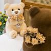 Teddy Bear Plush With Rose Decor Handmade Gift For Valentines And Friends