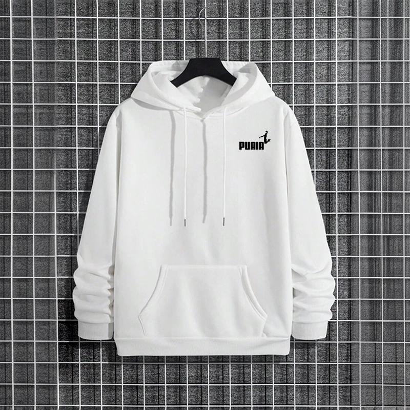 Autumn Winter Male Urban Causal Fashion Sporty Pullover 2025 New Arrival Men's Hoodies High Quality Pure Color Hooded Sweatshirt