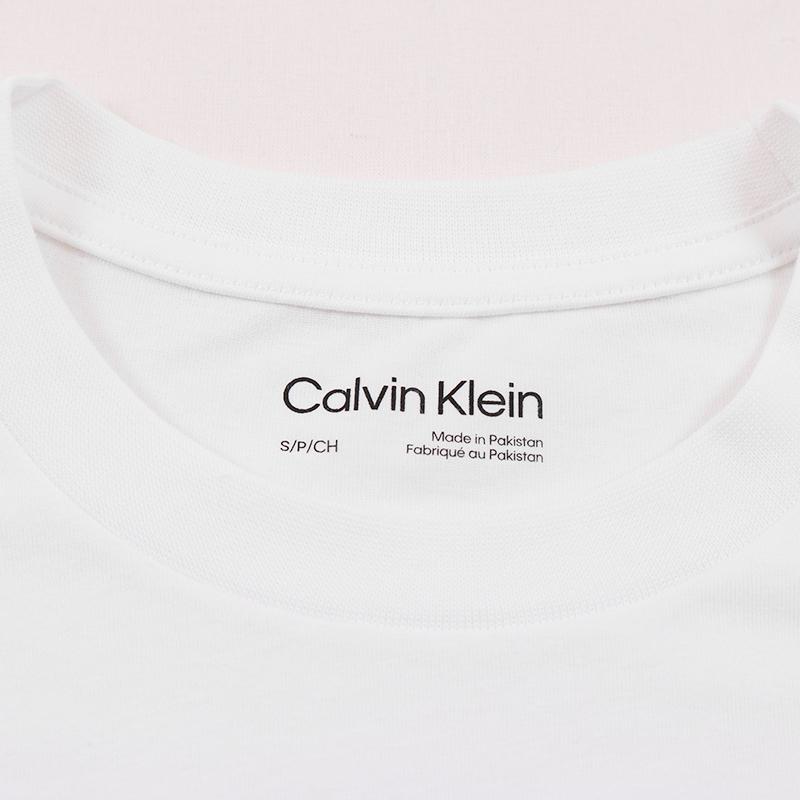 Calvin Klein Casual Round Neck Graphic Print Versatile Short Sleeve T-Shirt Men Tops White 40MC808-540