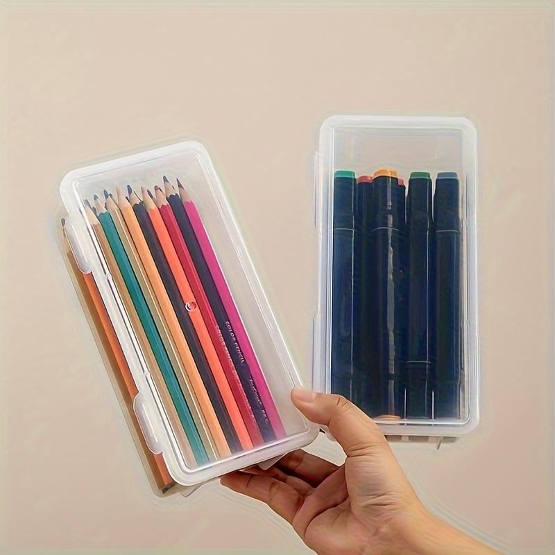 Clear Plastic Storage Box with Hinged Lid for Desktop Organization - Available In 1, 2, or 4 Piece Sets