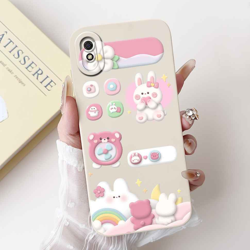Nuova Cover Per Redmi 9A M2006C3LG Ragazza alla Moda Fiocco Rosa Cover Morbida in Silicone Per Xiaomi Redmi 9AT 9 A 6.53" Custodia per Telefono Antiurto