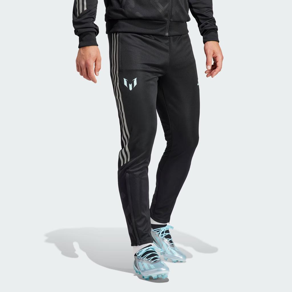 adidas Messi Striped Quick-Dry Soccer Fitness Track Pants Men Bottoms Black IJ4943