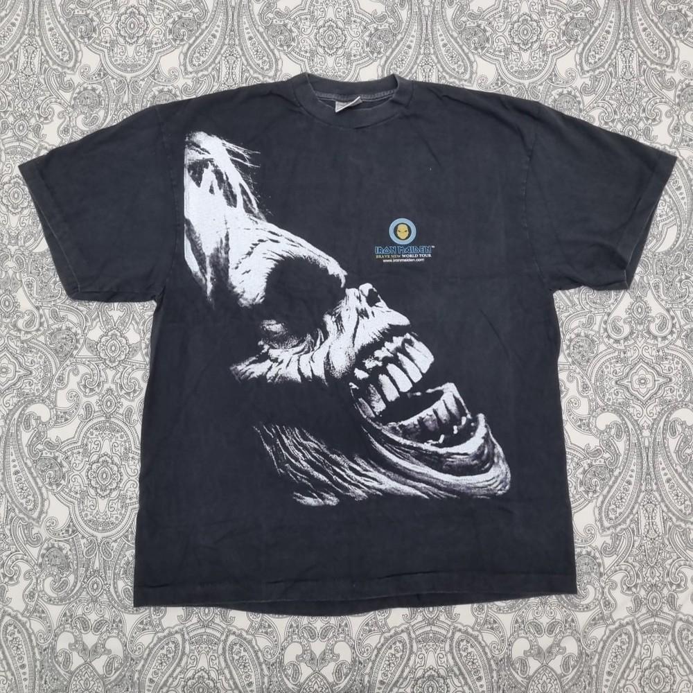 Vintage Iron Maiden T Shirt Brave New World Tour Eddie Graphic Print