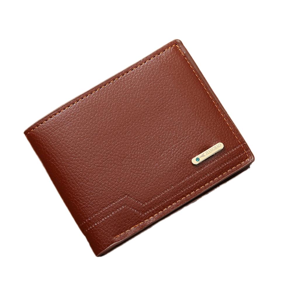 Large Capacity Male Leather Purse PU Leather ID Card Holder Portable Pocket Purse  Daily Use