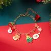Christmas Santa Claus House Tree Bell Wreath Snowflake Pendant Chain Bracelet Deer Bulb Gift Box Bangle Jewelry For Women Men
