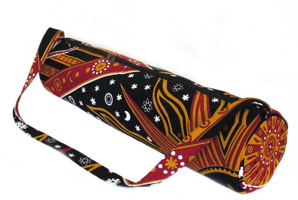 Vícebarevná taška na jógu se vzorem hořícího slunce, nastavitelný popruh, indická taška na jógu, ručně vyrobená sportovní taška do tělocvičny, taška na nošení, taška na pilates