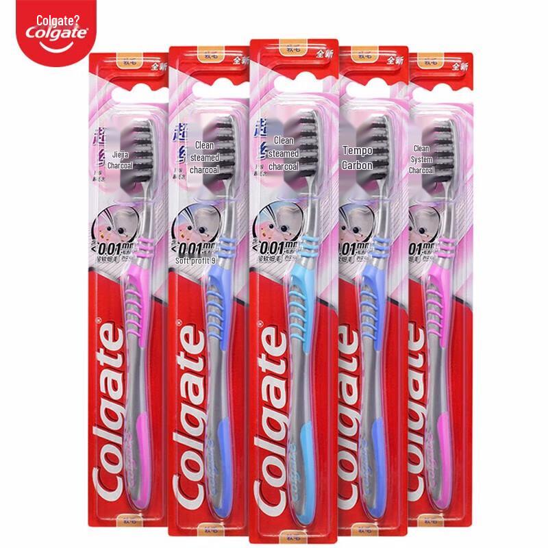 Colgate Ultra Clean Charcoal Soft Bristle Toothbrush 10-Pack