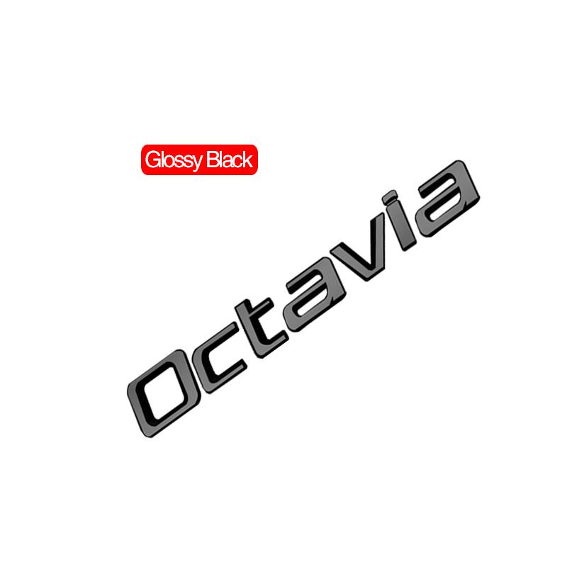 Ybszn4 Auto Emblem Metall Plakette Logo Karosserie Aufkleber für Skoda Octavia Glänzend Schwarz Matt Schwarz Auto Zubehör