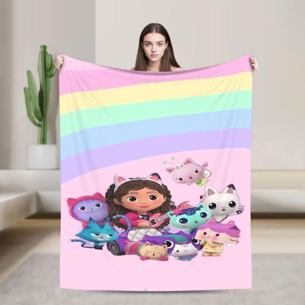 Gabby flannel blanket cute cartoon design soft blanket for the bedroom camping cosy bedspread sofa bed cover