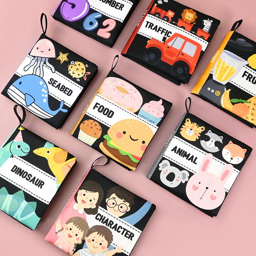 1 pz. Giocattoli morbidi per bambini, libro di stoffa ad alto contrasto, gioco educativo per la prima infanzia, giocattoli educativi per bambini