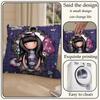 S-Santoro-Gorjuss Cute Cartoon Girl Personalized Picture Text Home Decorative Pillows Household Gifts 45X45Cm
