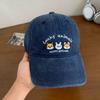 Cartoon Charming Embroidery Baseball Cap For Women With Wide Brim For Sun Safety