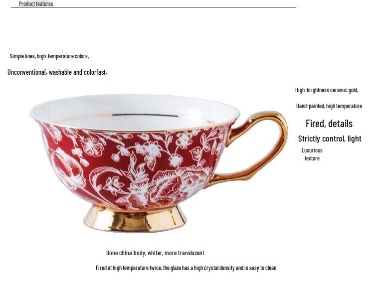Europäische Leichte Luxus Rose Elegante Knochenporzellan Kaffeetassen - Nischen Ins Stil