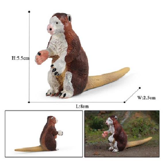 8cm Mini Tree kangaroo PVC Toy Wild Animal Figure Doll Kids Gift