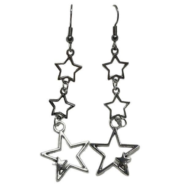Cross-Border New Fashion Star Earrings: Hollow Five-Pointed Star Accessories for Women
