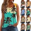 Women's Fashion Sexy Ruffled Square Collar Floral Print Sleeveless Tank Top