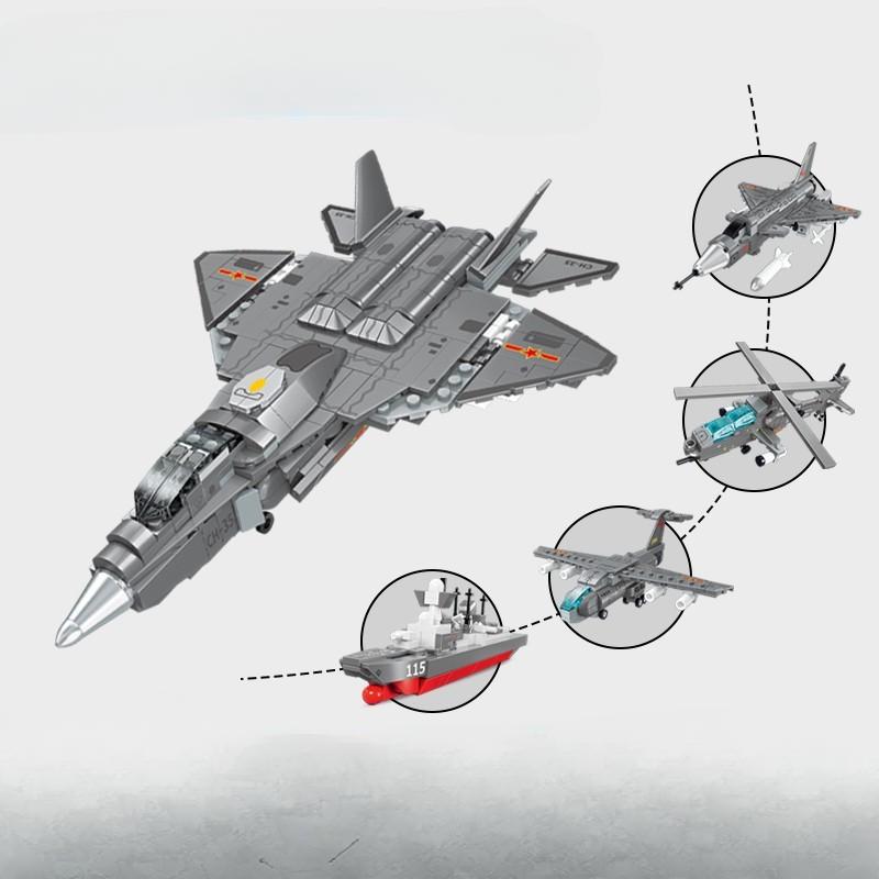 4 In 1 J-35 Stealth Fighter Military Series Boy Building Blocks Toy Gift No Box