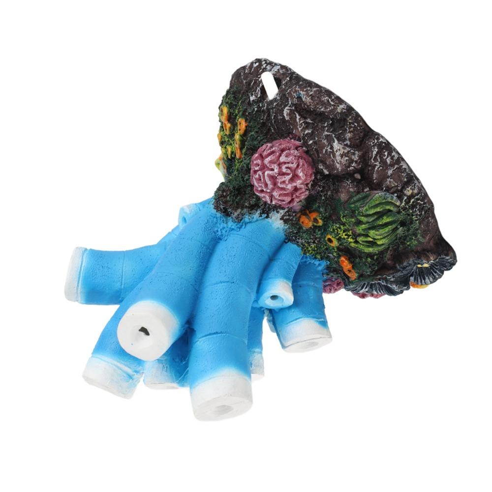 Simulation Coral Volcano Ornament Colorful LED Light Aquarium Decoration Fish Tank Landscape