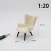 1 Piece 1/12 Dollhouse Mini Plush Sofa Chair Side Table Furniture Model For Doll House Decor Simulation Single Person Sofa