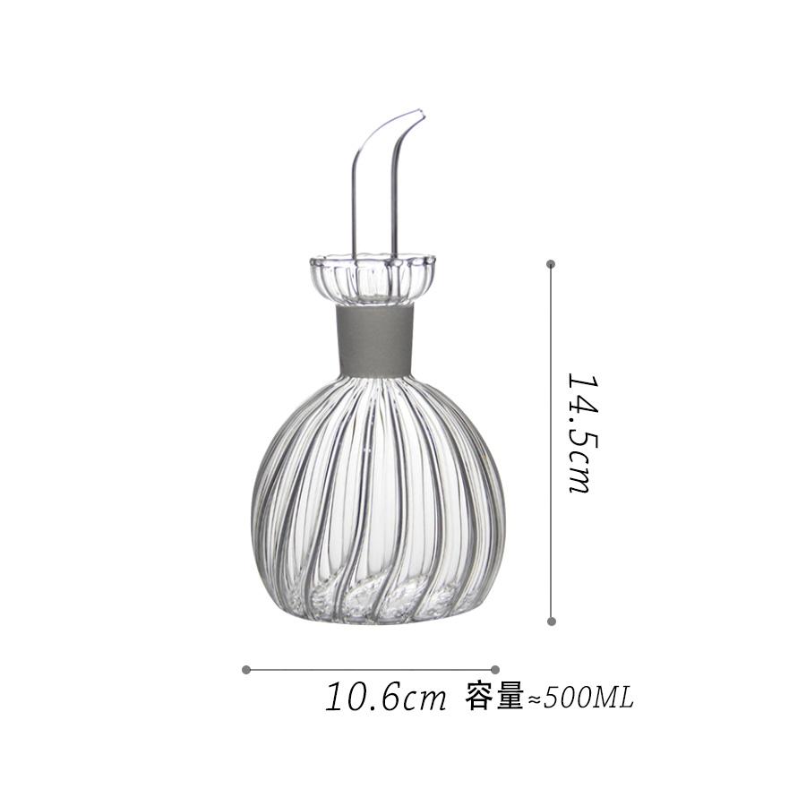 

Полосатая прозрачная стеклянная бутылка для масла Оливковое масло Приправа Соевый соус Уксус Герметичная бутылка для приправ для кухни Бутылка для барбекю