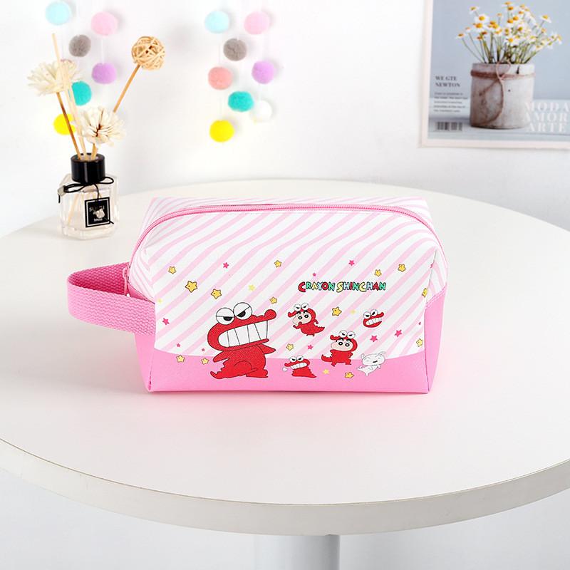 Cute Cartoon Shin Chan Series Pu Stylish Makeup Bag For Students Travelers And