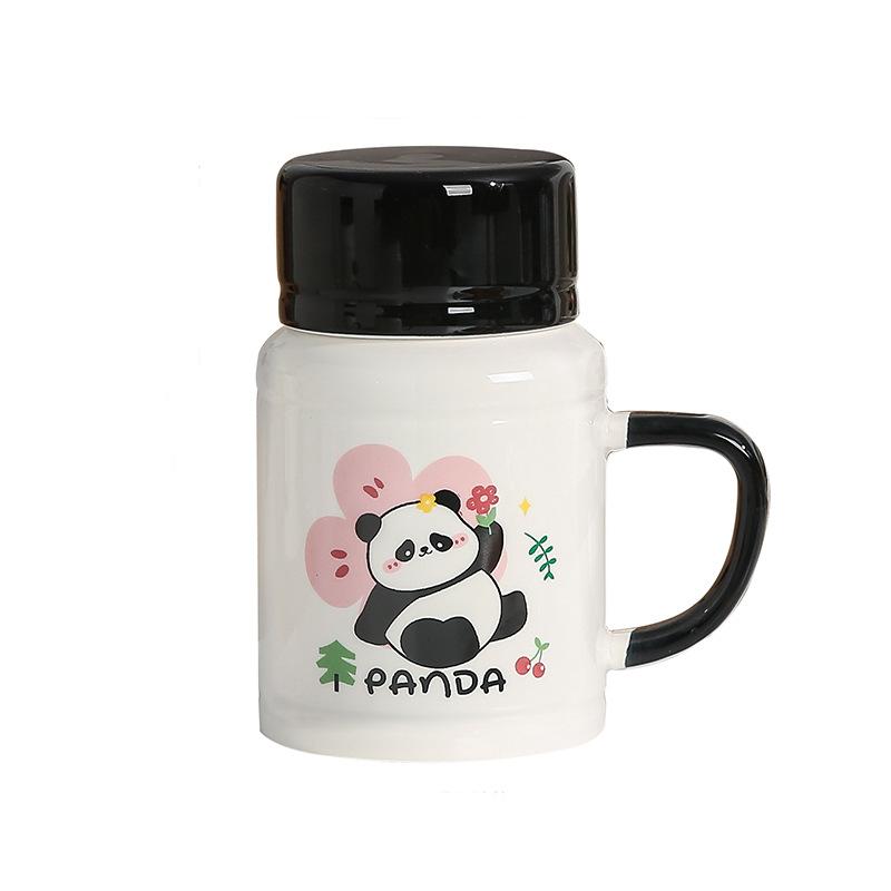 Panda Mug High Precision Cartoon Ceramic Cup with Lid for Boys and Girls' Souvenir Wedding Gift