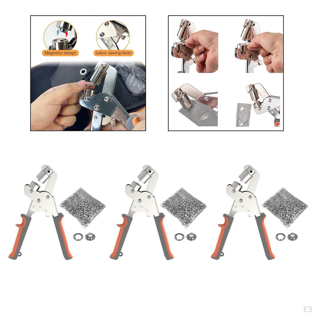 Grommets Hole Punch Plier Set Grommet Press Kit Anti Skid Portable with 6mm for DIY Craft