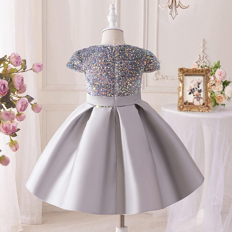 Mädchen Pailletten Prinzessinnenkleid Kinder Formelles Partykleid Hochzeit Wettbewerb Gastgeber Auftritt