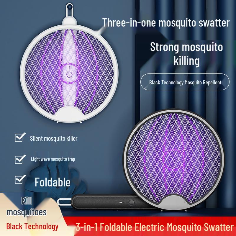 Dual-Function USB Rechargeable Mosquito Swatter & Killer Lamp