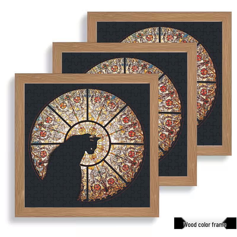 Church Cat 9x156-Piece Square Wooden Jigsaw Puzzle - Stress Relief Toy & Birthday Gift