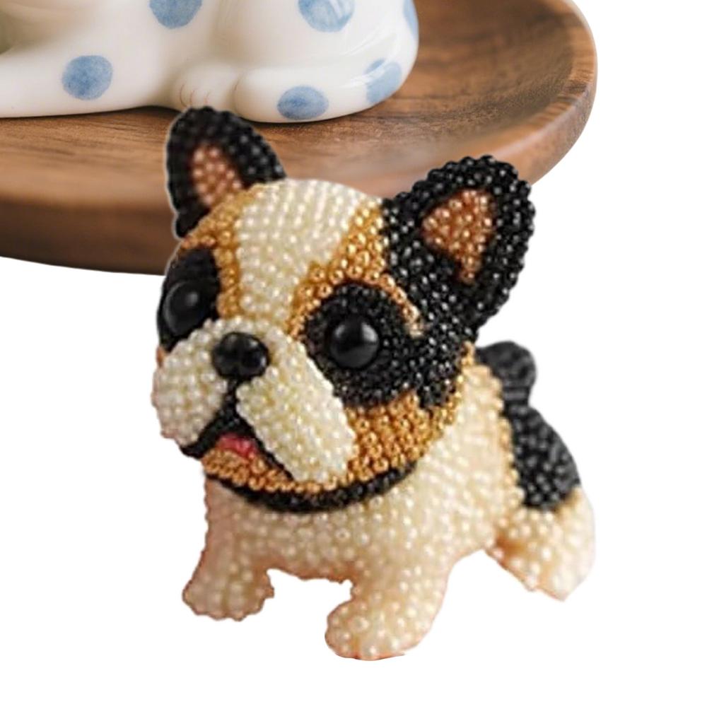 Dog Bead Embroidery Kit Three-Dimensional Dog Animal Bead Embroidery Kit Ornament Making Sewing Art Complete Accessories for