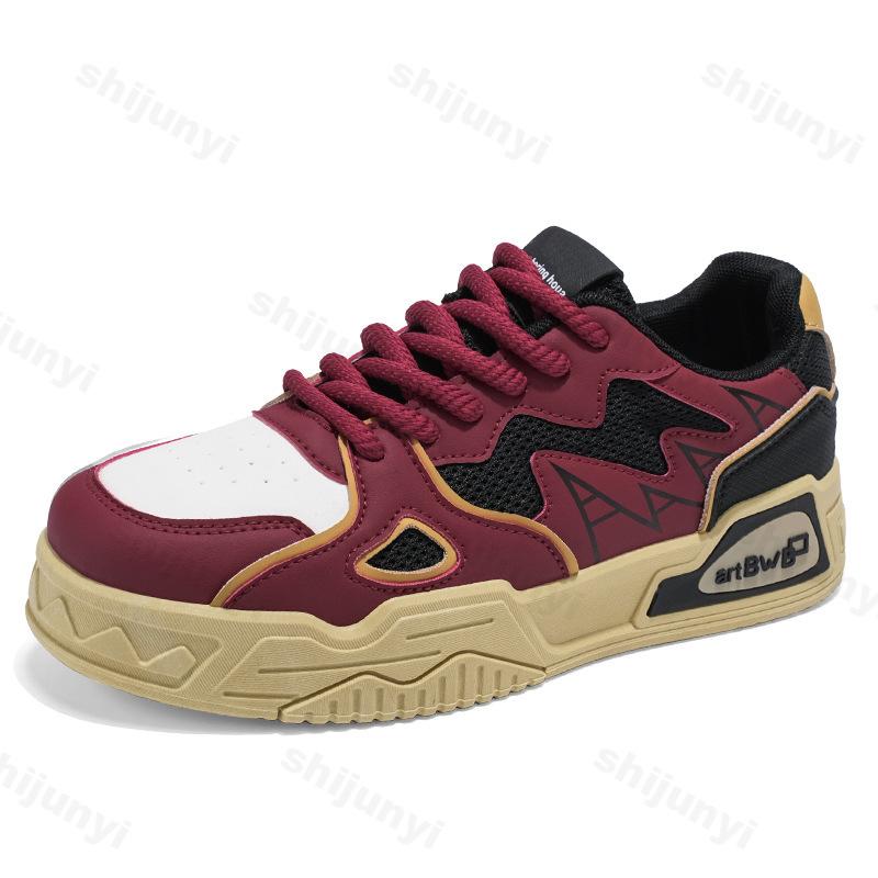 

Fashion 2025 Spring New Style Men s Low Top Skateboard Shoes Thick Soled Sport Casual Shoes Mesh Breathable Niche Design Chunky sneakers 39 красный