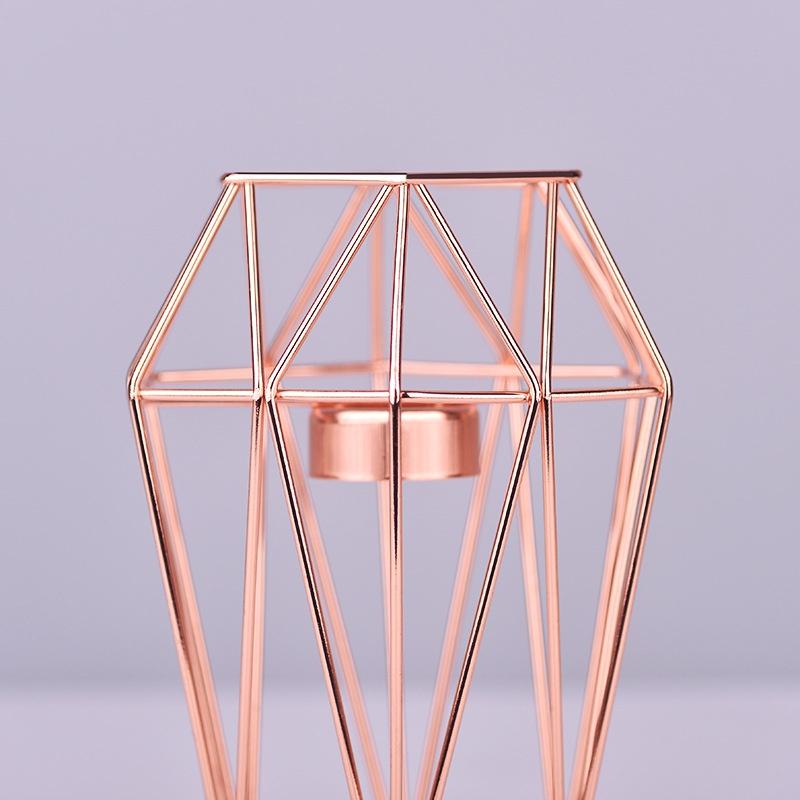 Nordic Light Luxury Candle Holder Golden Iron Candle Holder Rose Gold European Romantic Candle Cup Table Decoration