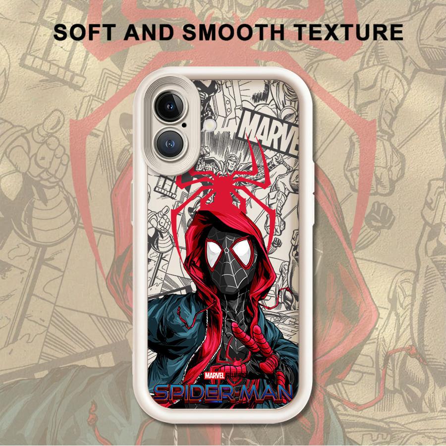 Soft Shell Phone Case for iPhone 15 16 14 Plus XR XS Max 13 12 11 Pro Max 17 Air 16e Marvel Cute Spider Men