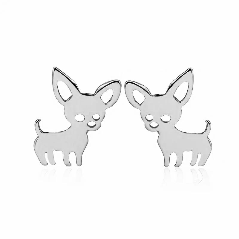 Cute Animal Stud Earrings for Women Metal Dog Shaped Ear Piercing Accessories Girls Earrings Daily Wear Statement Jewelry