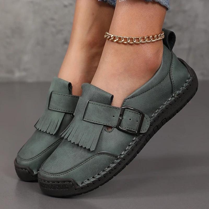 Fashion Loafers Women's 2025 Spring and Summer European and American Style Flat Sole Shoes Comfortable Casual Shoes Tamanos Femininos 43