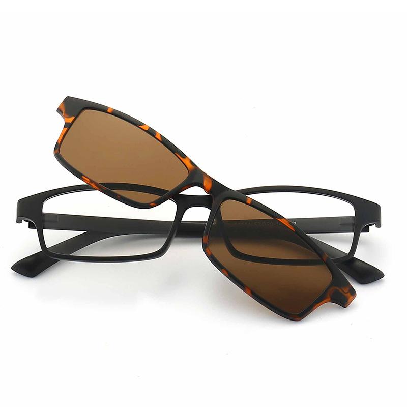 Fashion Magnetic Optical Frame Men Women With 5 Clip On Sunglasses For Myopia Eyeglasses Unisex